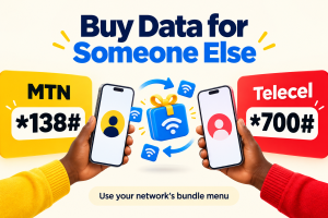 Buy data for someone else using the MTN *138# or Telecel *700# bundle menu
